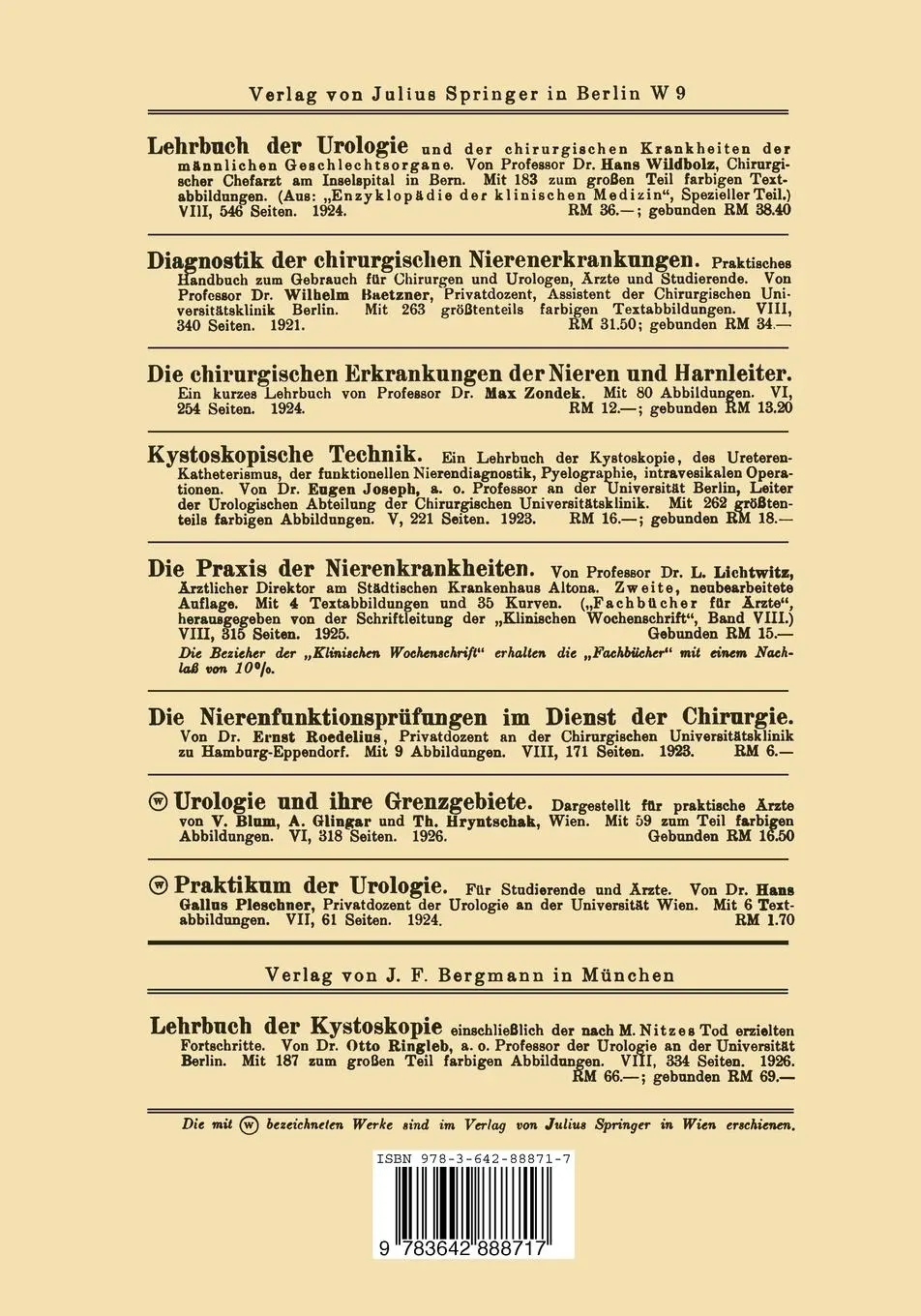 Rückseite: 9783642888717 | Allgemeine Urologie | H. Boeminghaus (u. a.) | Taschenbuch | x