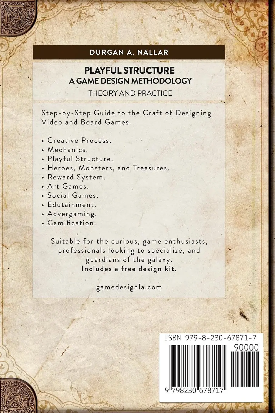 Rückseite: 9798230678717 | Playful Structure - A Game Design Methodology | Theory and Practice