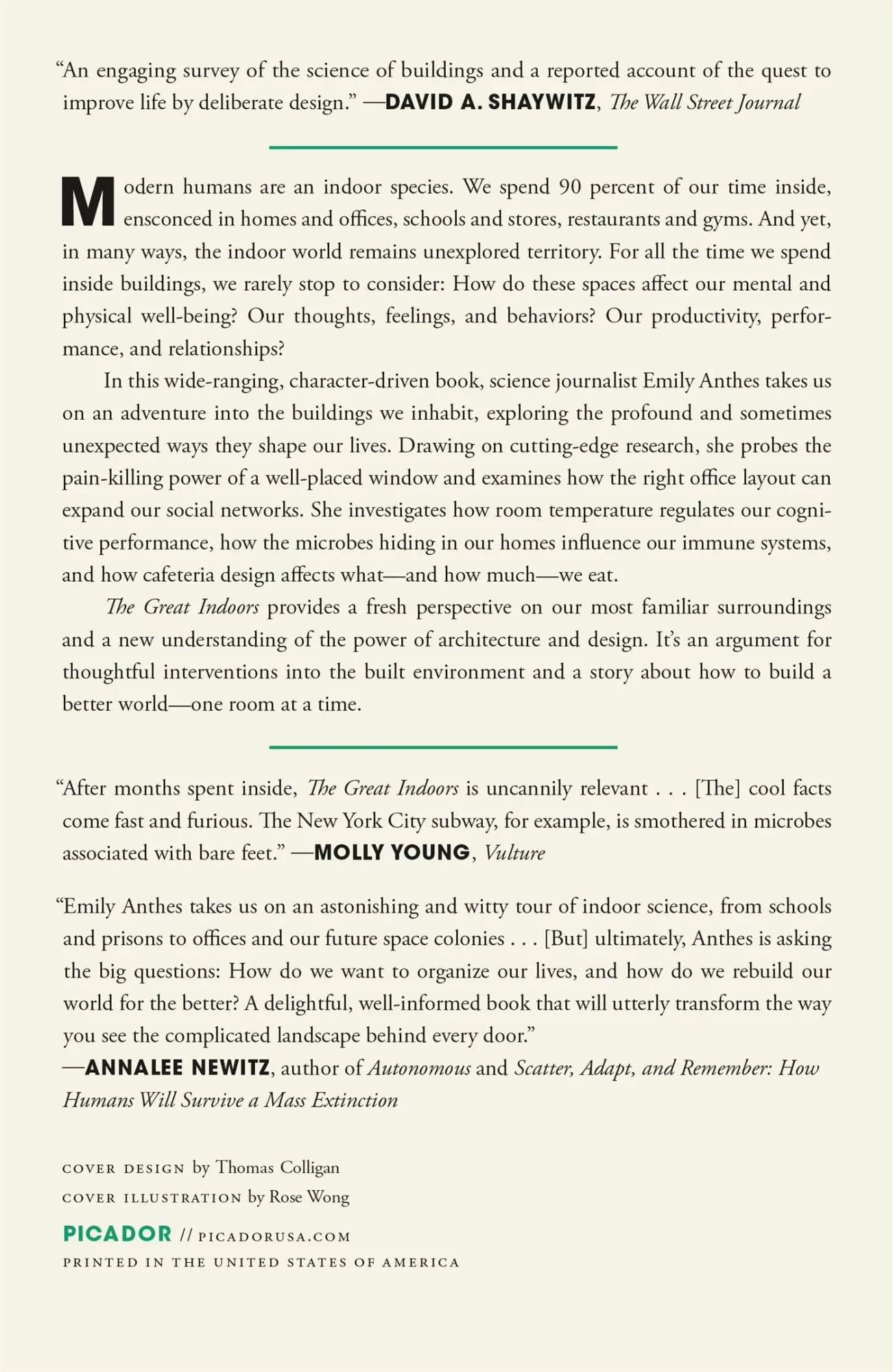 Rückseite: 9781250798817 | The Great Indoors | Emily Anthes | Taschenbuch | Englisch | 2021
