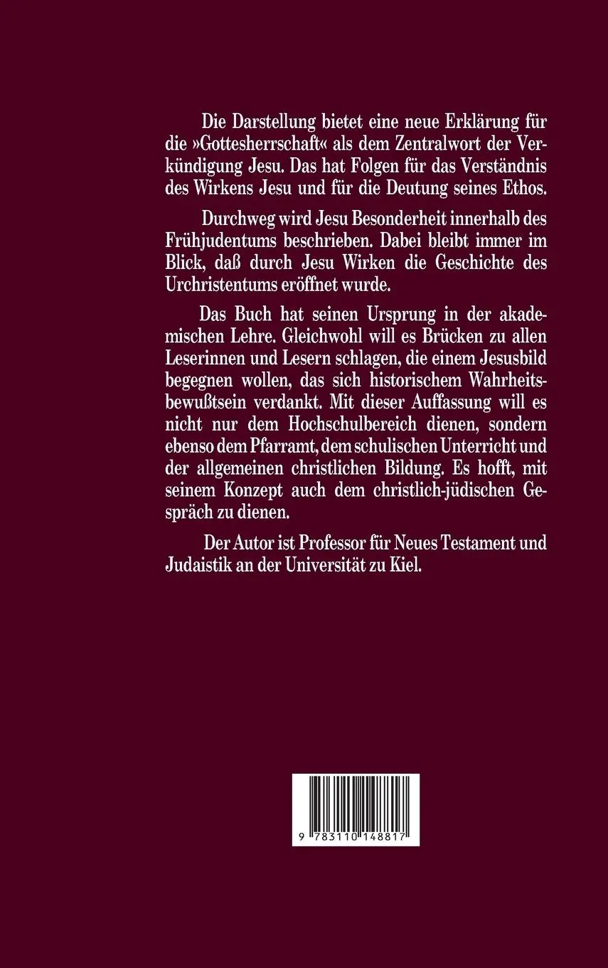 Rückseite: 9783110148817 | Jesus von Nazaret | Jürgen Becker | Buch | XI | Deutsch | 1995