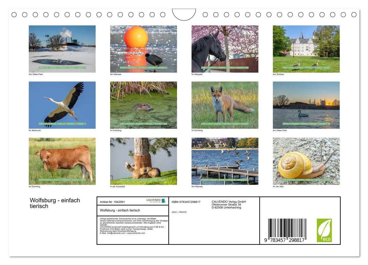 Bild: 9783457298817 | Wolfsburg - einfach tierisch (Wandkalender 2026 DIN A4 quer),...