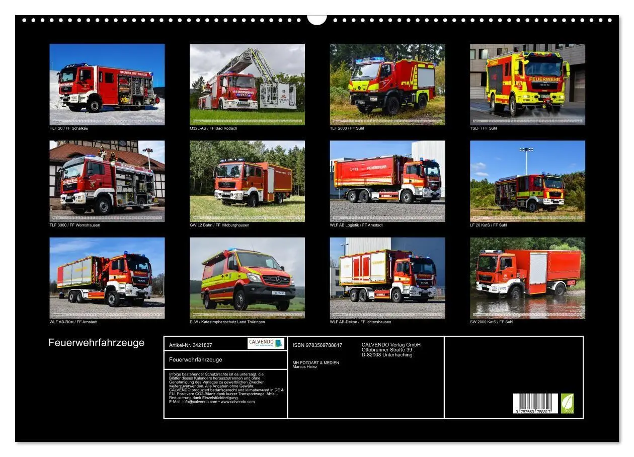 Bild: 9783569788817 | Feuerwehrfahrzeuge (Wandkalender 2027 DIN A2 quer), CALVENDO...