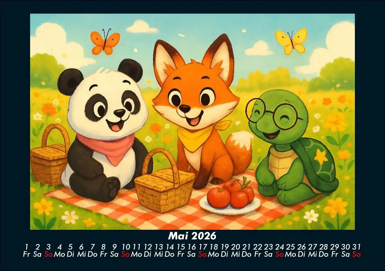 Bild: 9783695418817 | Pippin, Finn &amp; Taz - Freunde im Zauberwald 2026 Fotokalender DIN A5