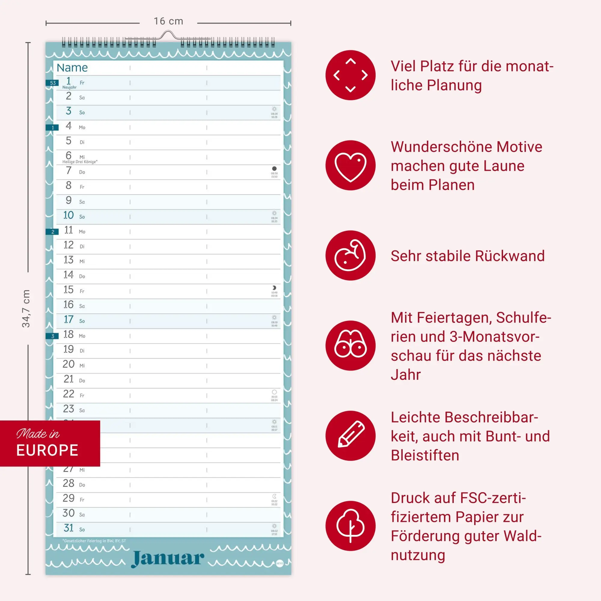 Bild: 9783756418817 | Deko-Slimplaner Happy Times 2027 | Kalender | 14 S. | Deutsch | 2027