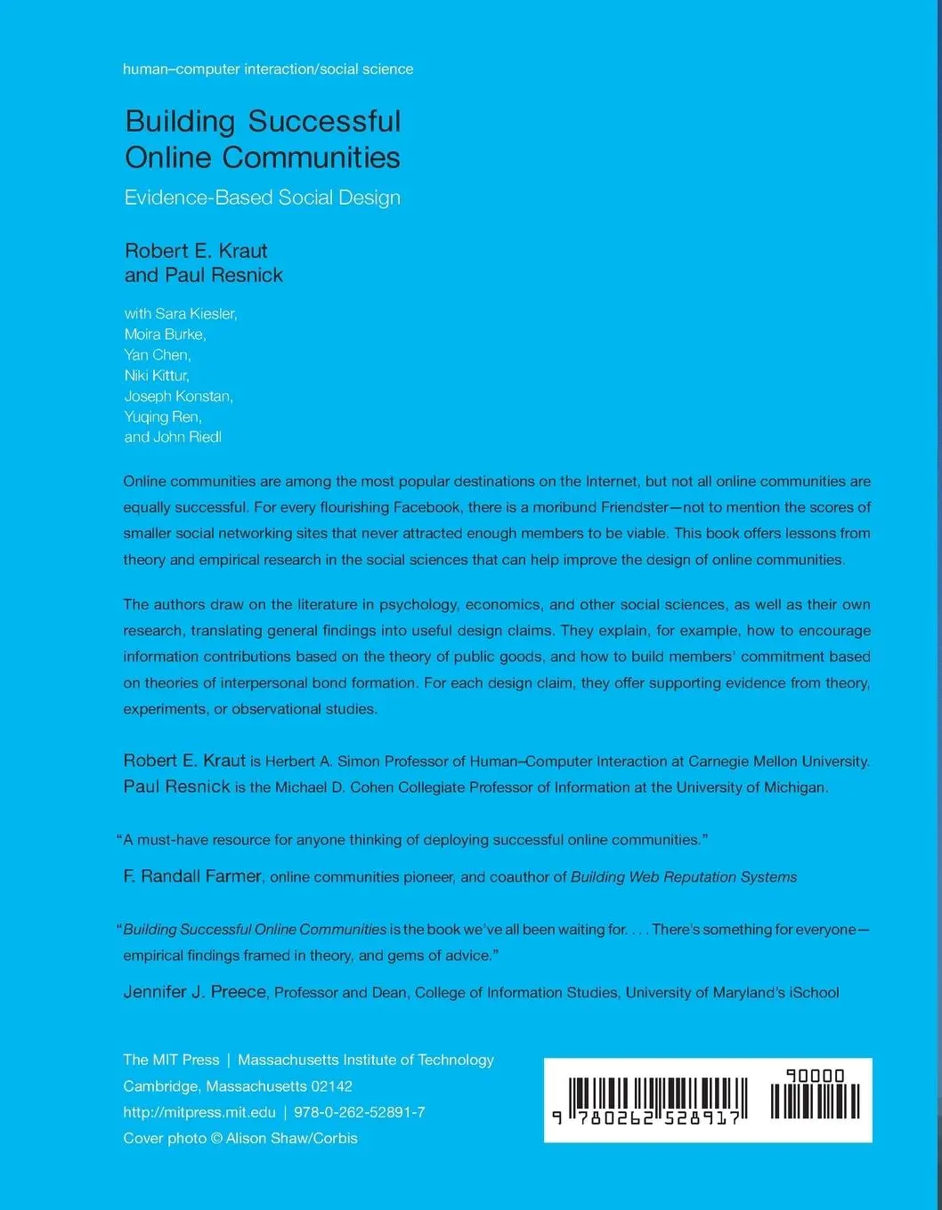 Rückseite: 9780262528917 | Building Successful Online Communities | Evidence-Based Social Design