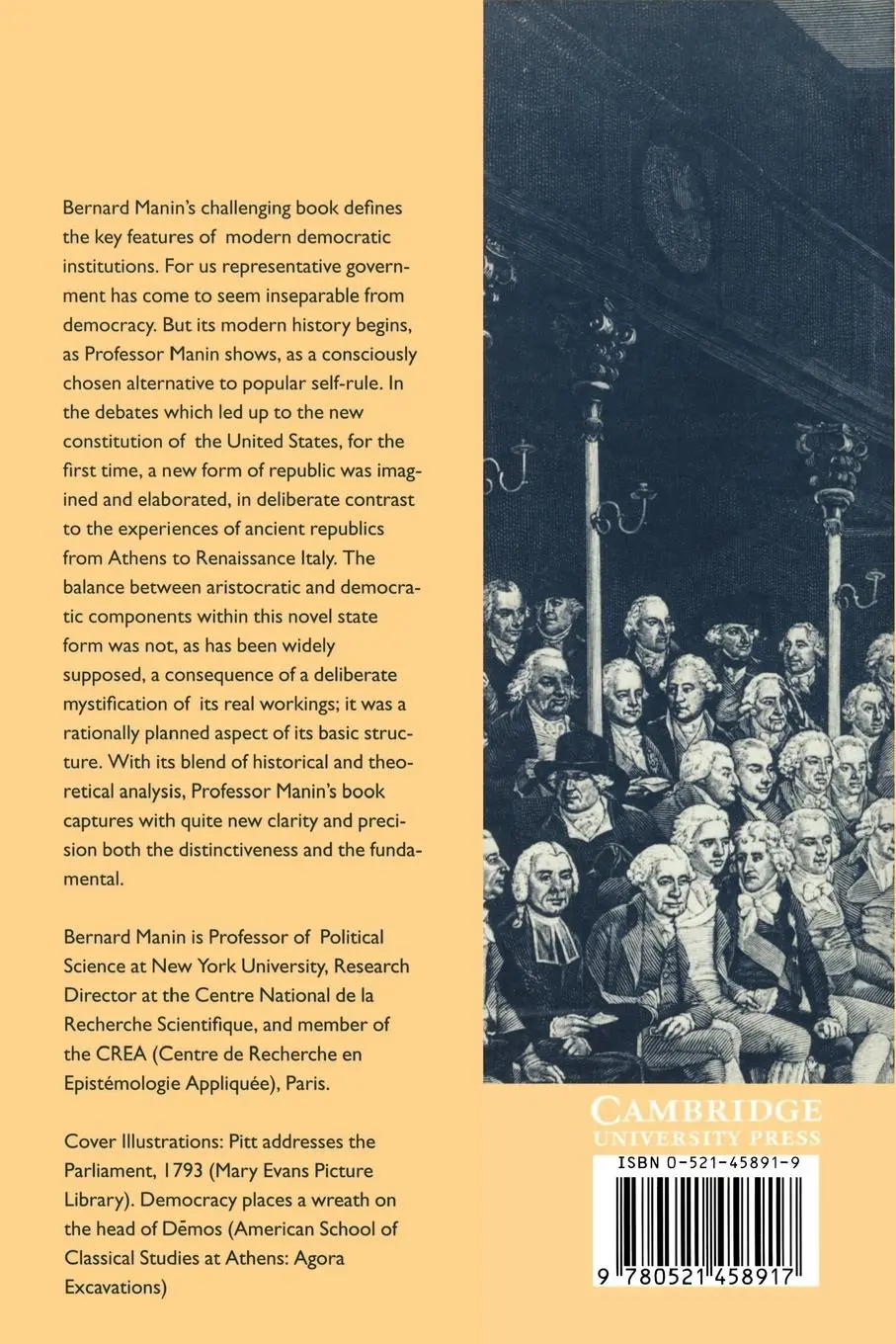 Rückseite: 9780521458917 | The Principles of Representative Government | Bernard Manin | Buch
