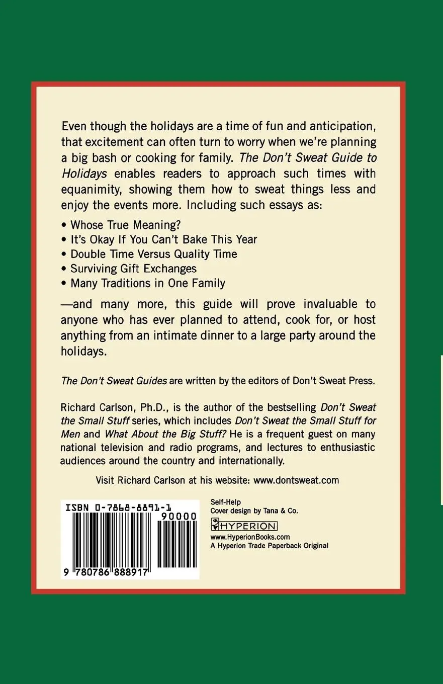 Rückseite: 9780786888917 | The Don't Sweat Guide to Holidays | Don't Sweat Press | Taschenbuch