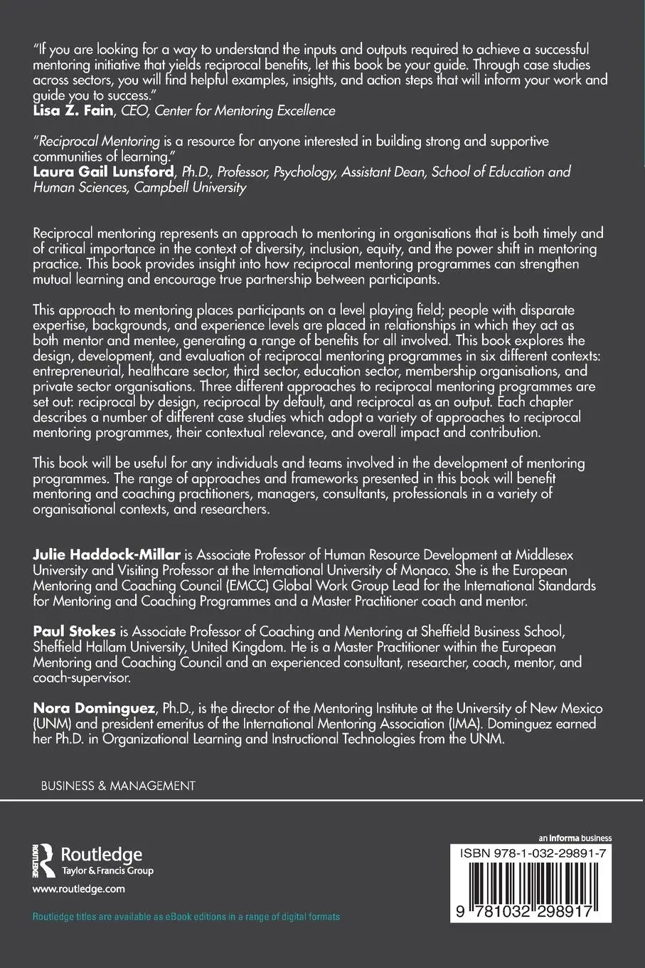 Rückseite: 9781032298917 | Reciprocal Mentoring | Julie Haddock-Millar (u. a.) | Taschenbuch