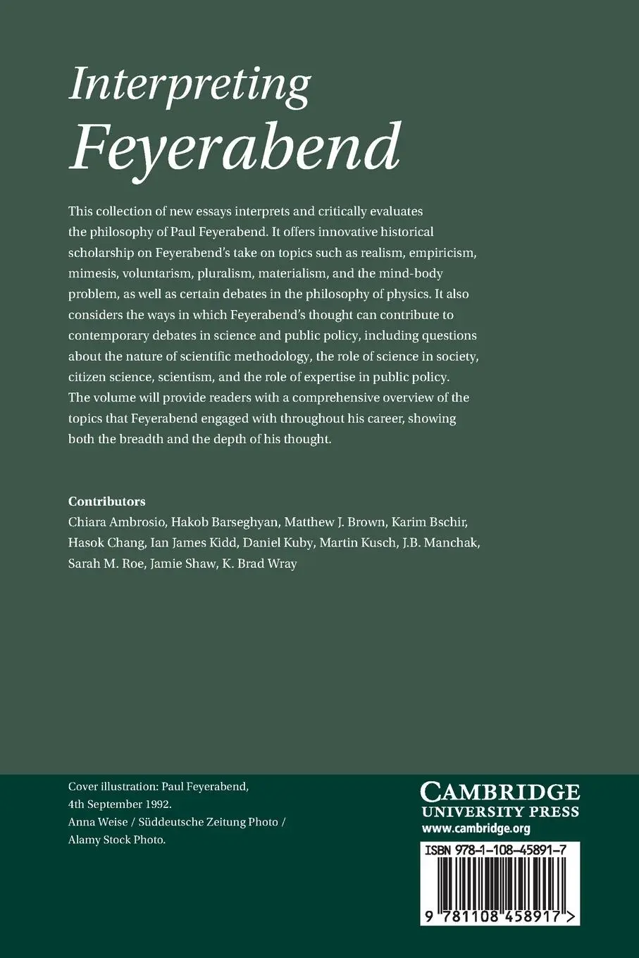 Rückseite: 9781108458917 | Interpreting Feyerabend | Karim Bschir (u. a.) | Taschenbuch | 2022