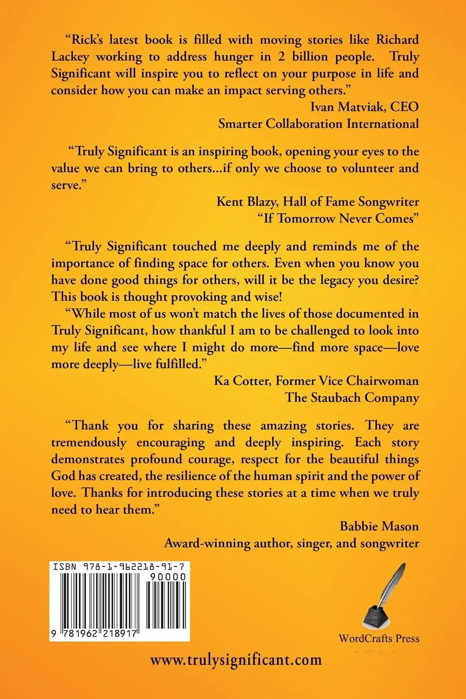 Rückseite: 9781962218917 | Truly Significant | Rick Tocquigny | Taschenbuch | Englisch | 2025