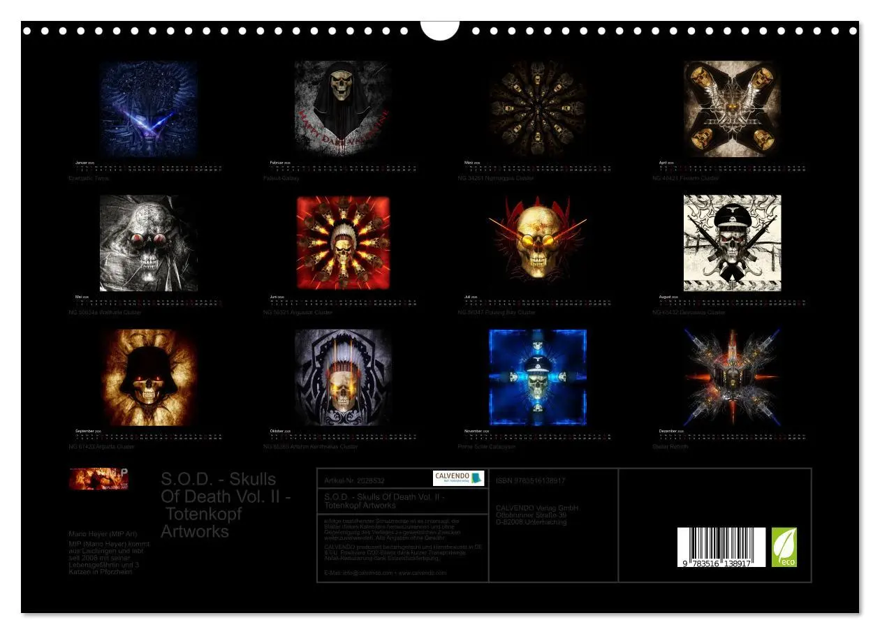 Bild: 9783516138917 | S.O.D. - Skulls Of Death Vol. II - Totenkopf Artworks (Wandkalender...