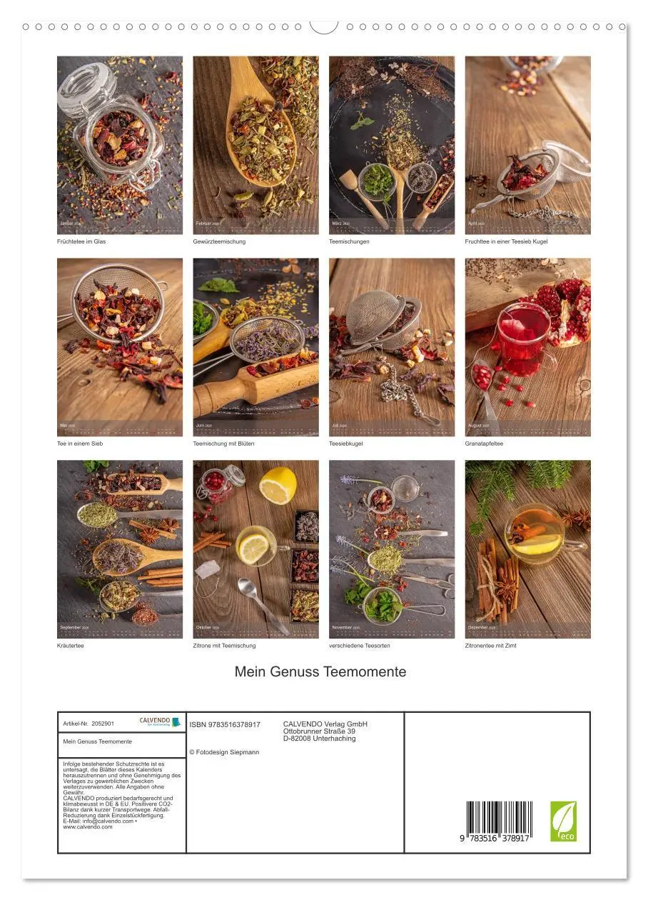 Bild: 9783516378917 | Mein Genuss Teemomente (hochwertiger Premium Wandkalender 2026 DIN...
