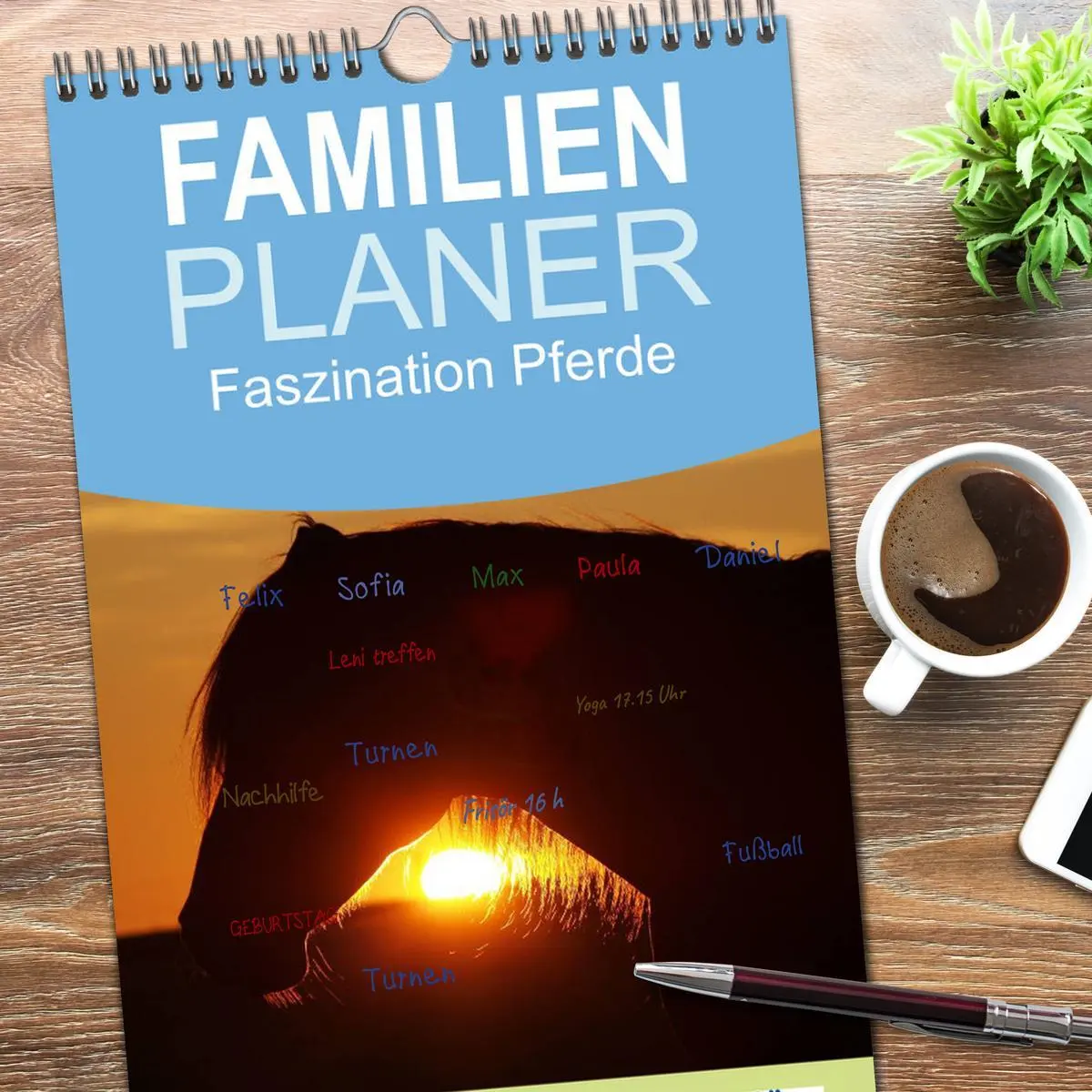 Bild: 9783516518917 | Familienplaner 2026 - Faszination Pferde mit 5 Spalten...