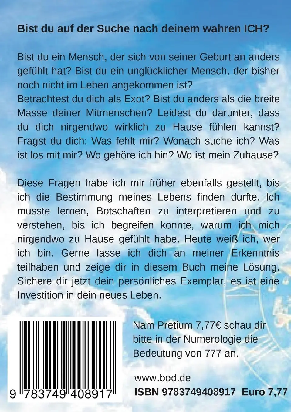 Rückseite: 9783749408917 | Wo bin ich zu Hause? Ich bin in dieser Welt aber nicht von dieser...