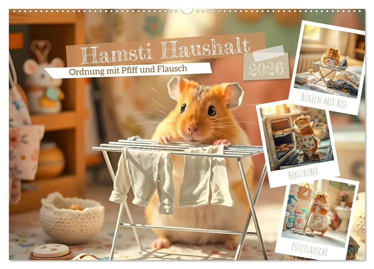 Cover: 9783457319017 | Hamsti Haushalt - Ordnung mit Pfiff und Flausch (Wandkalender 2026...