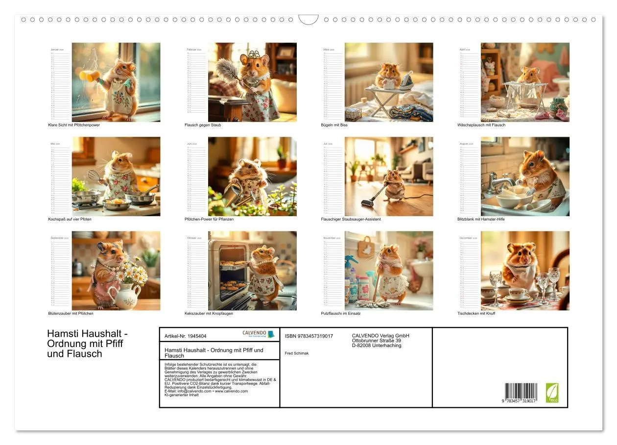 Bild: 9783457319017 | Hamsti Haushalt - Ordnung mit Pfiff und Flausch (Wandkalender 2026...