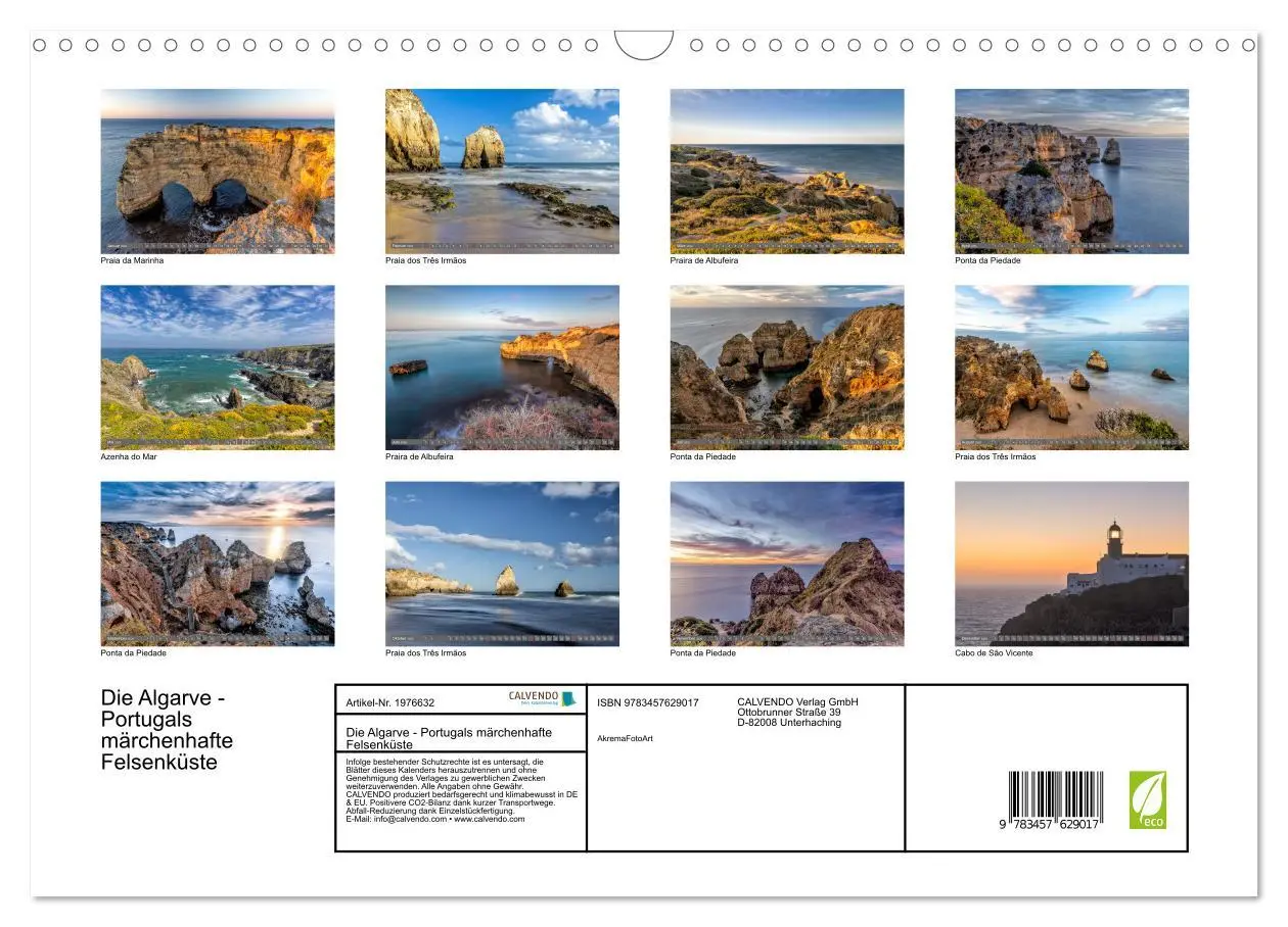Bild: 9783457629017 | Die Algarve - Portugals märchenhafte Felsenküste (Wandkalender 2026...