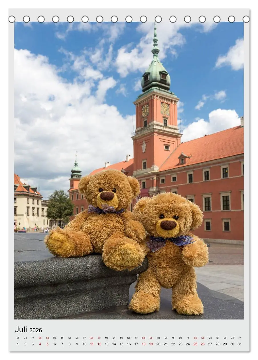 Bild: 9783516409017 | Travelling Teddy in Europa (Tischkalender 2026 DIN A5 hoch),...