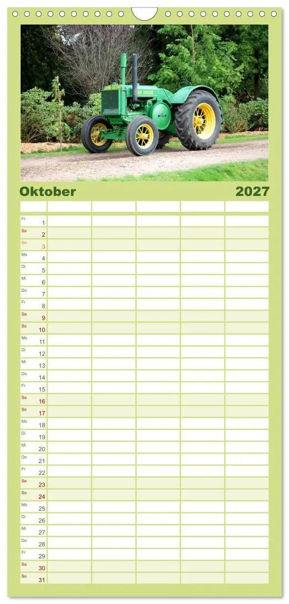 Bild: 9783594319017 | Familienplaner 2027 - Historische Traktoren 2027 mit 5 Spalten...
