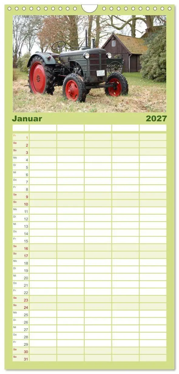 Bild: 9783594319017 | Familienplaner 2027 - Historische Traktoren 2027 mit 5 Spalten...