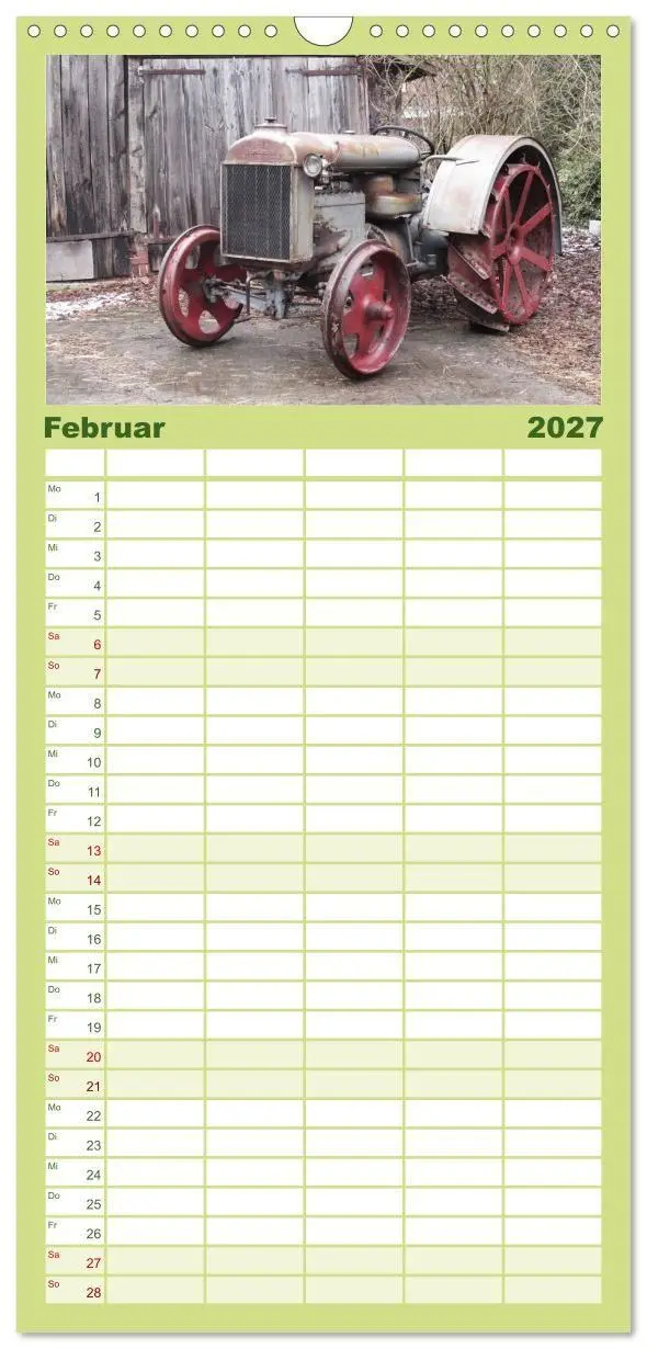 Bild: 9783594319017 | Familienplaner 2027 - Historische Traktoren 2027 mit 5 Spalten...