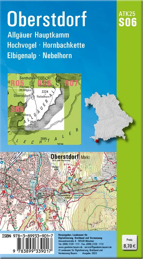 Rückseite: 9783899339017 | Oberstdorf 1:25 000 | Digitalisierung | (Land-)Karte | Deutsch | 2023