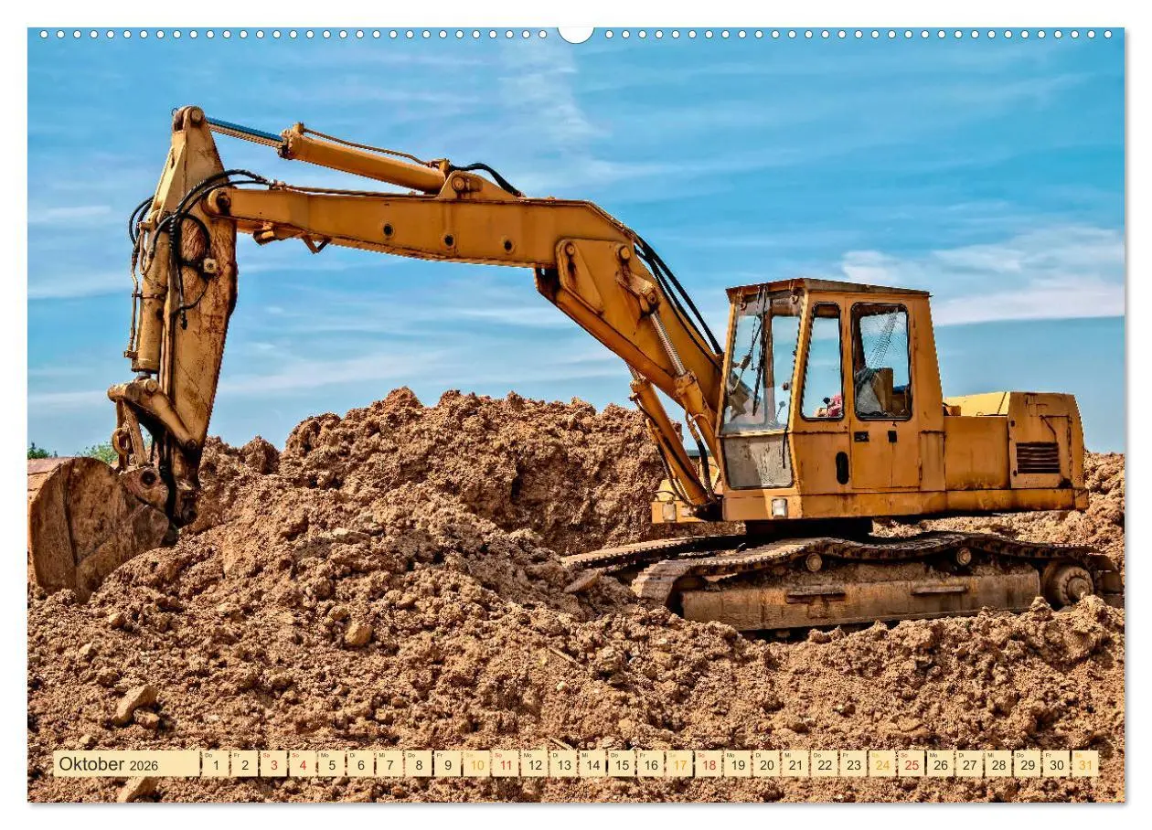 Bild: 9783457859117 | Bagger - kraftvolle Arbeitsmaschinen (Wandkalender 2026 DIN A2...