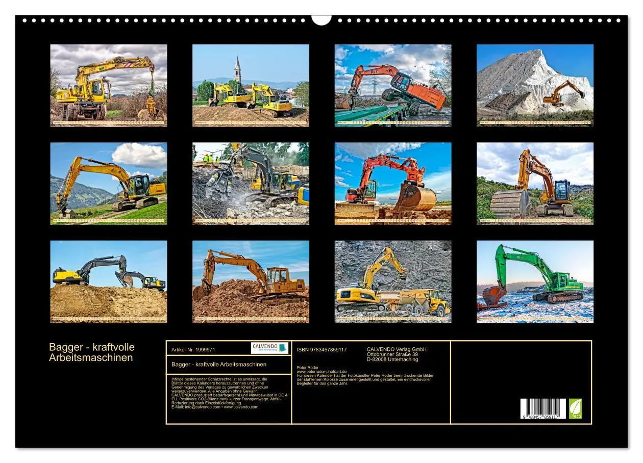 Bild: 9783457859117 | Bagger - kraftvolle Arbeitsmaschinen (Wandkalender 2026 DIN A2...