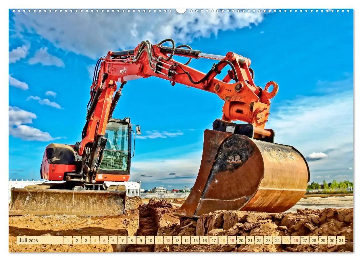 Bild: 9783457859117 | Bagger - kraftvolle Arbeitsmaschinen (Wandkalender 2026 DIN A2...