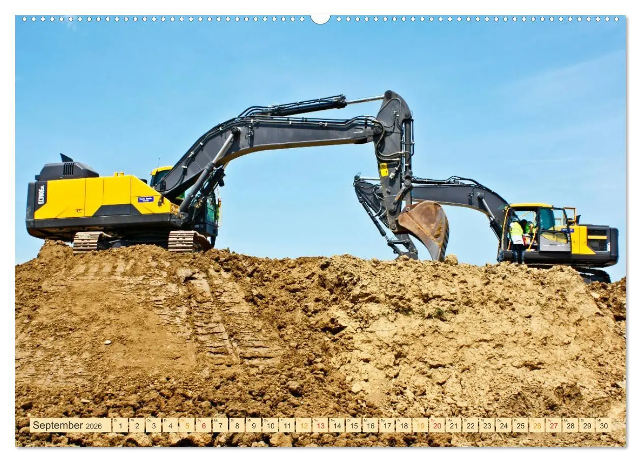Bild: 9783457859117 | Bagger - kraftvolle Arbeitsmaschinen (Wandkalender 2026 DIN A2...