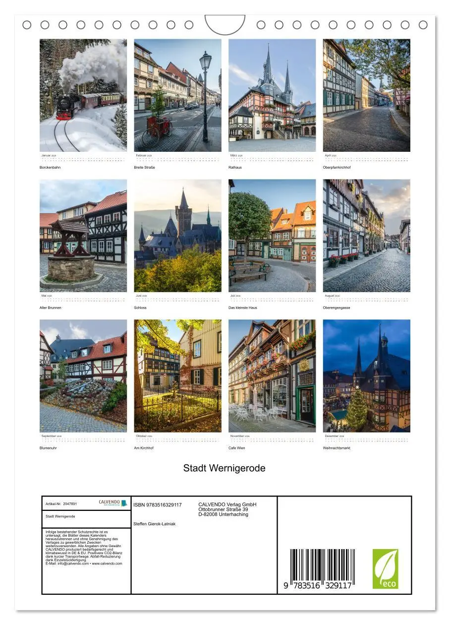 Bild: 9783516329117 | Stadt Wernigerode (Wandkalender 2026 DIN A4 hoch), CALVENDO...