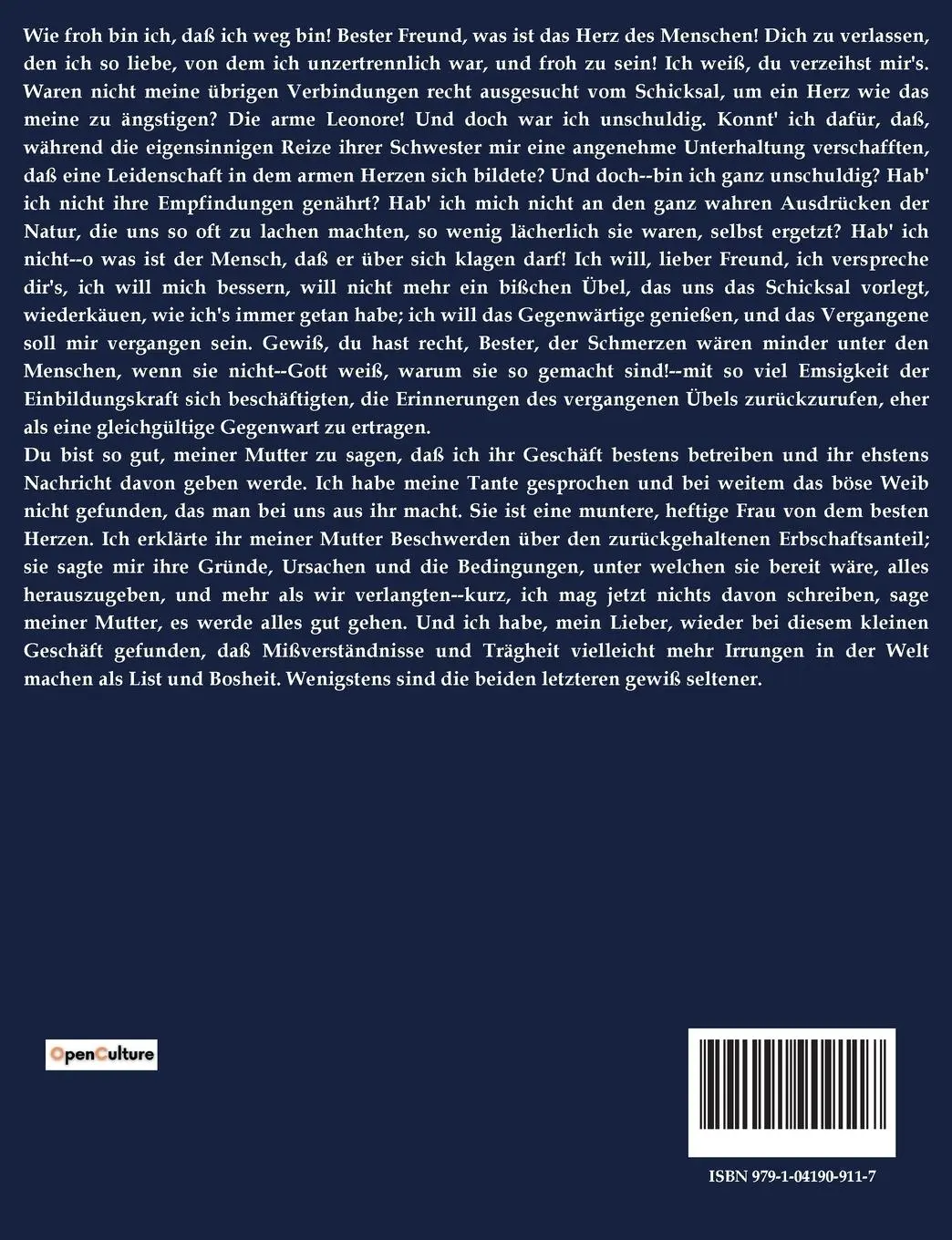 Rückseite: 9791041909117 | Die Leiden des jungen Werther | Johann Wolfgang Goethe | Taschenbuch