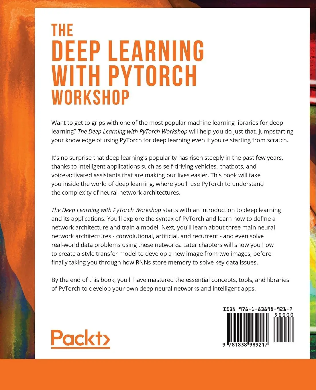 Rückseite: 9781838989217 | The Deep Learning with PyTorch Workshop | Hyatt Saleh | Taschenbuch