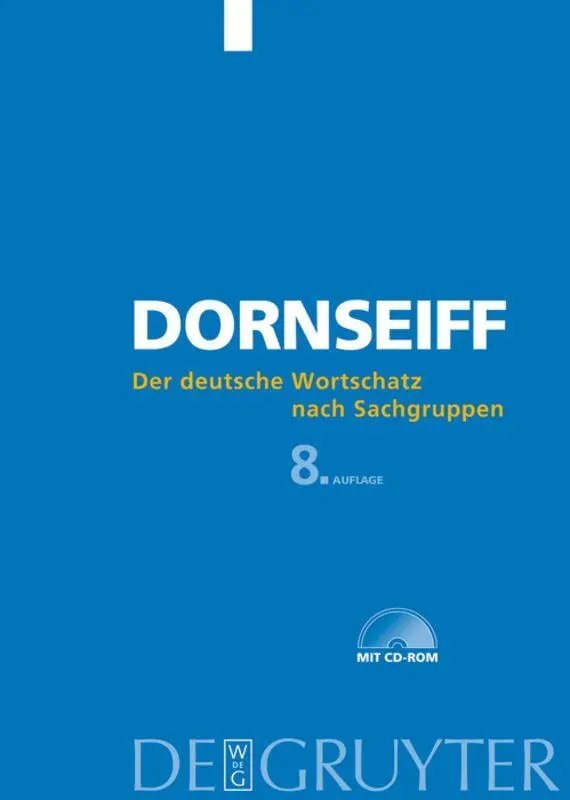 Cover: 9783110179217 | Der deutsche Wortschatz nach Sachgruppen | Franz Dornseiff | Buch