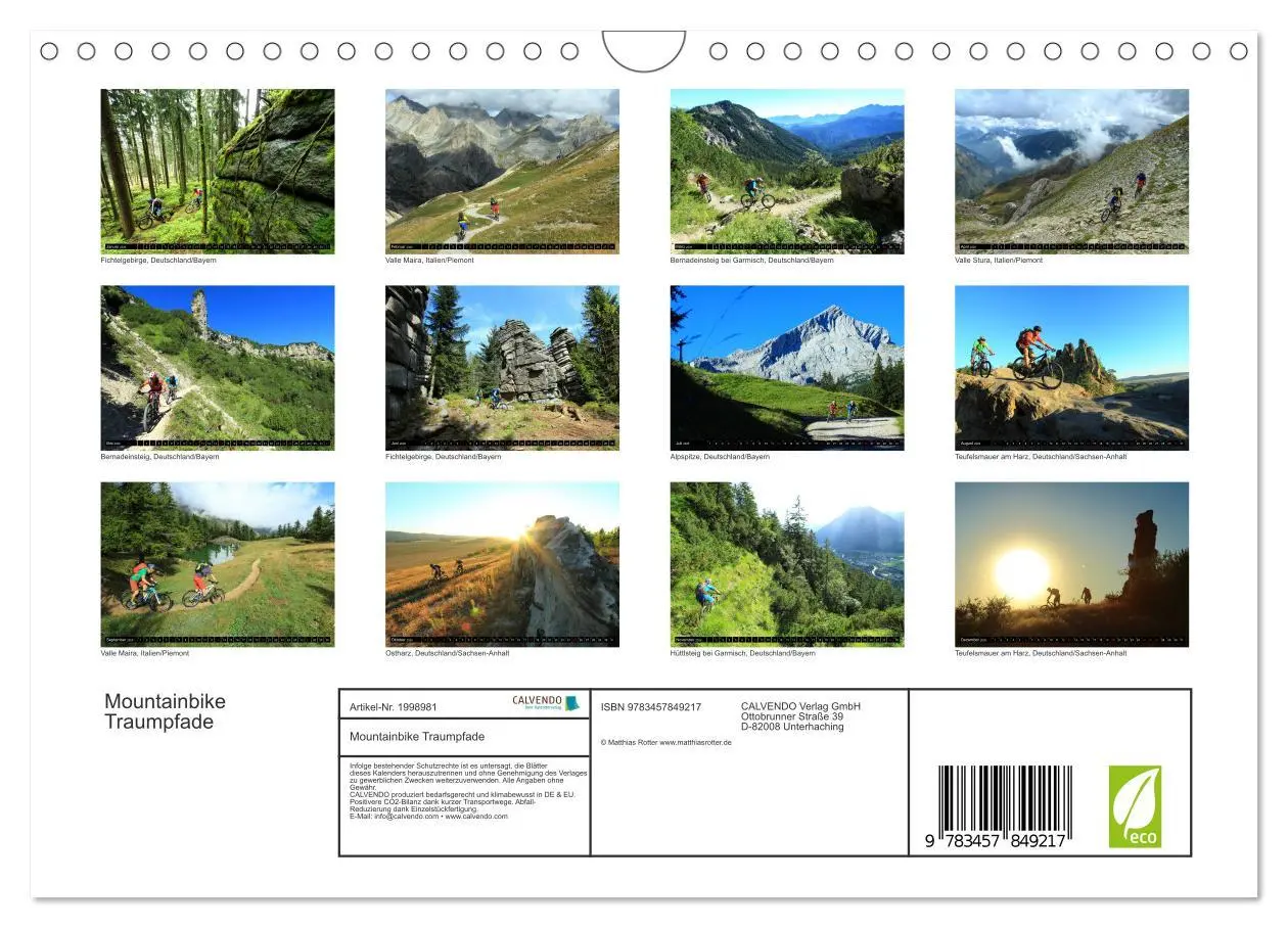 Bild: 9783457849217 | Mountainbike Traumpfade (Wandkalender 2026 DIN A4 quer), CALVENDO...