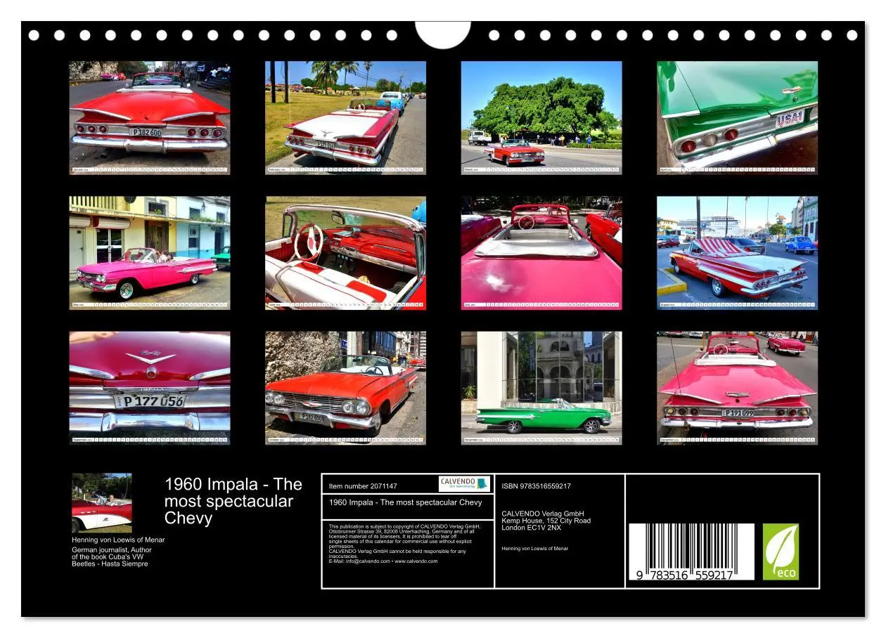 Bild: 9783516559217 | 1960 Impala - The most spectacular Chevy (Wall Calendar 2026 DIN A4...