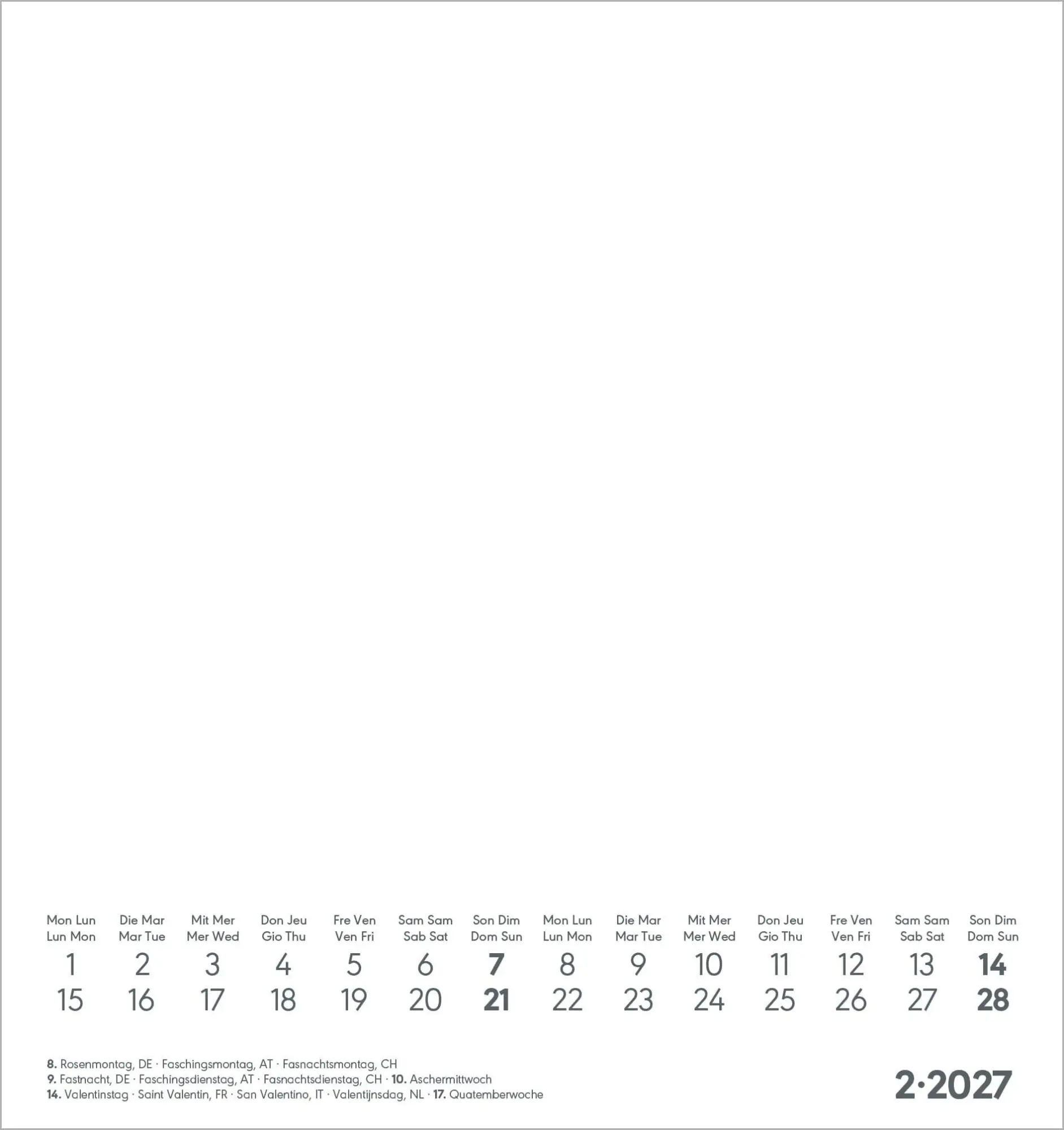 Bild: 4069095019317 | Kreativkalender S weiß 2027 | Neumann Verlage GmbH &amp; Co KG | Kalender