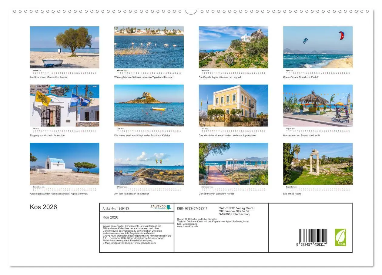 Bild: 9783457459317 | Kos 2026 (hochwertiger Premium Wandkalender 2026 DIN A2 quer),...