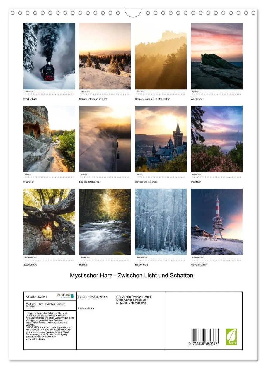 Bild: 9783516859317 | Mystischer Harz - Zwischen Licht und Schatten (Wandkalender 2027...