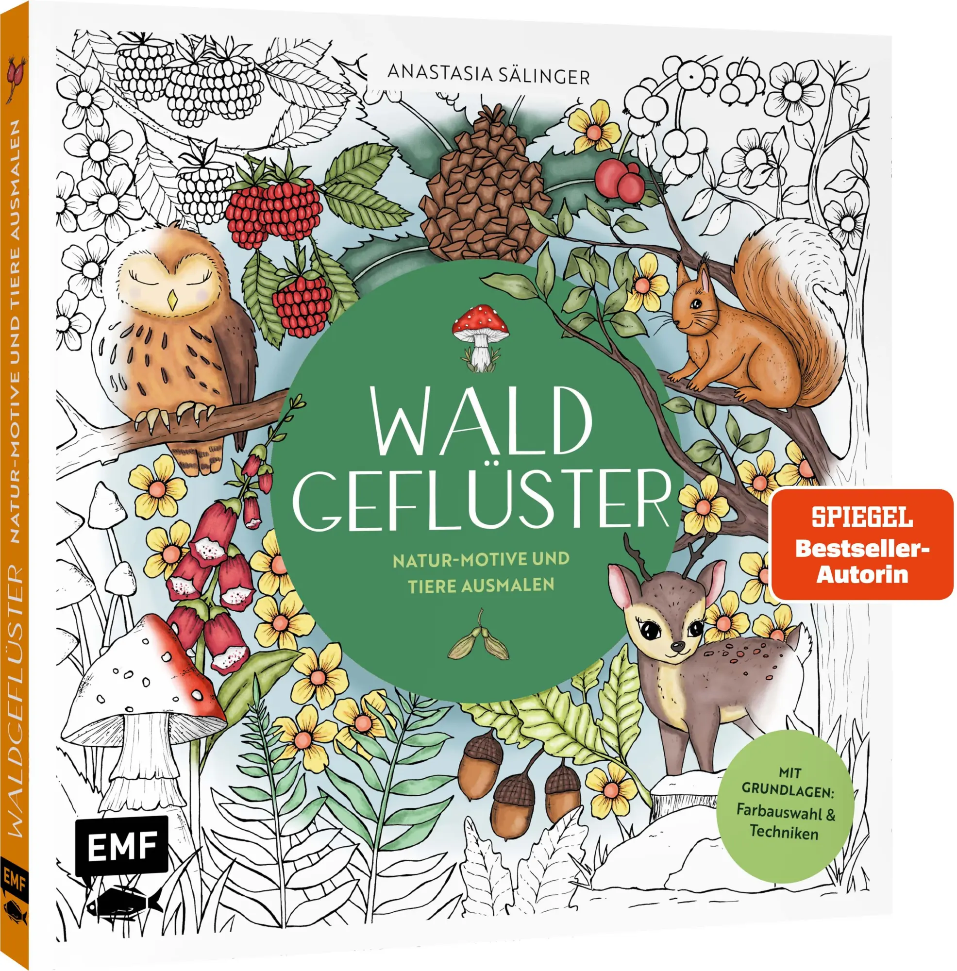 Cover: 9783745929317 | Waldgeflüster - Natur-Motive und Tiere ausmalen | Anastasia Sälinger