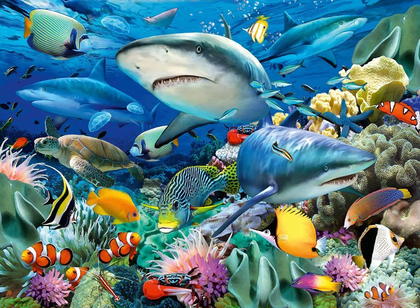 Bild: 4005556109517 | Riff der Haie. Puzzle 100 Teile XXL | Spiel | Kinderpuzzle | 10951
