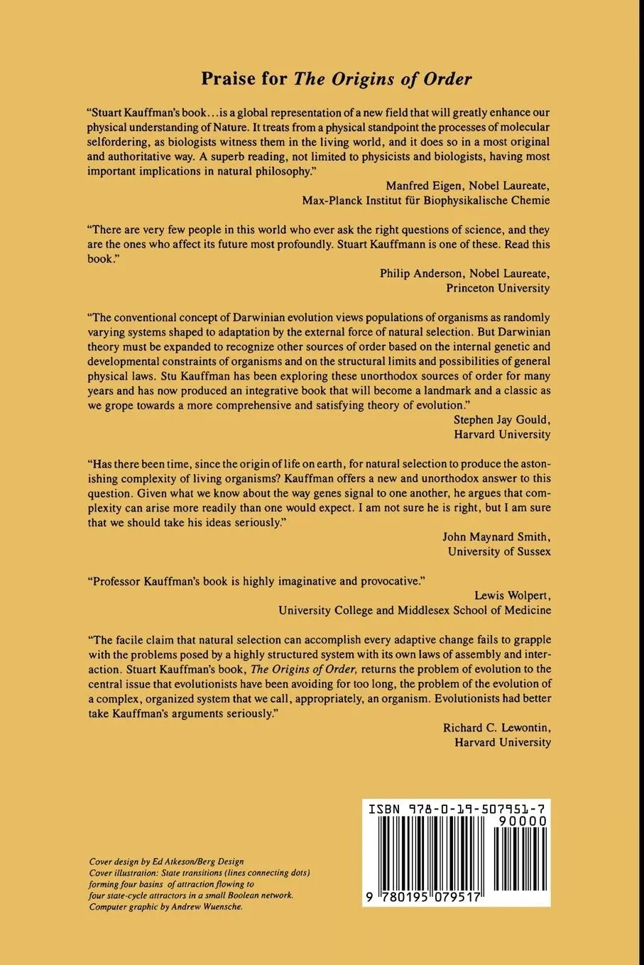 Rückseite: 9780195079517 | The Origins of Order | Self-Organization and Selection in Evolution