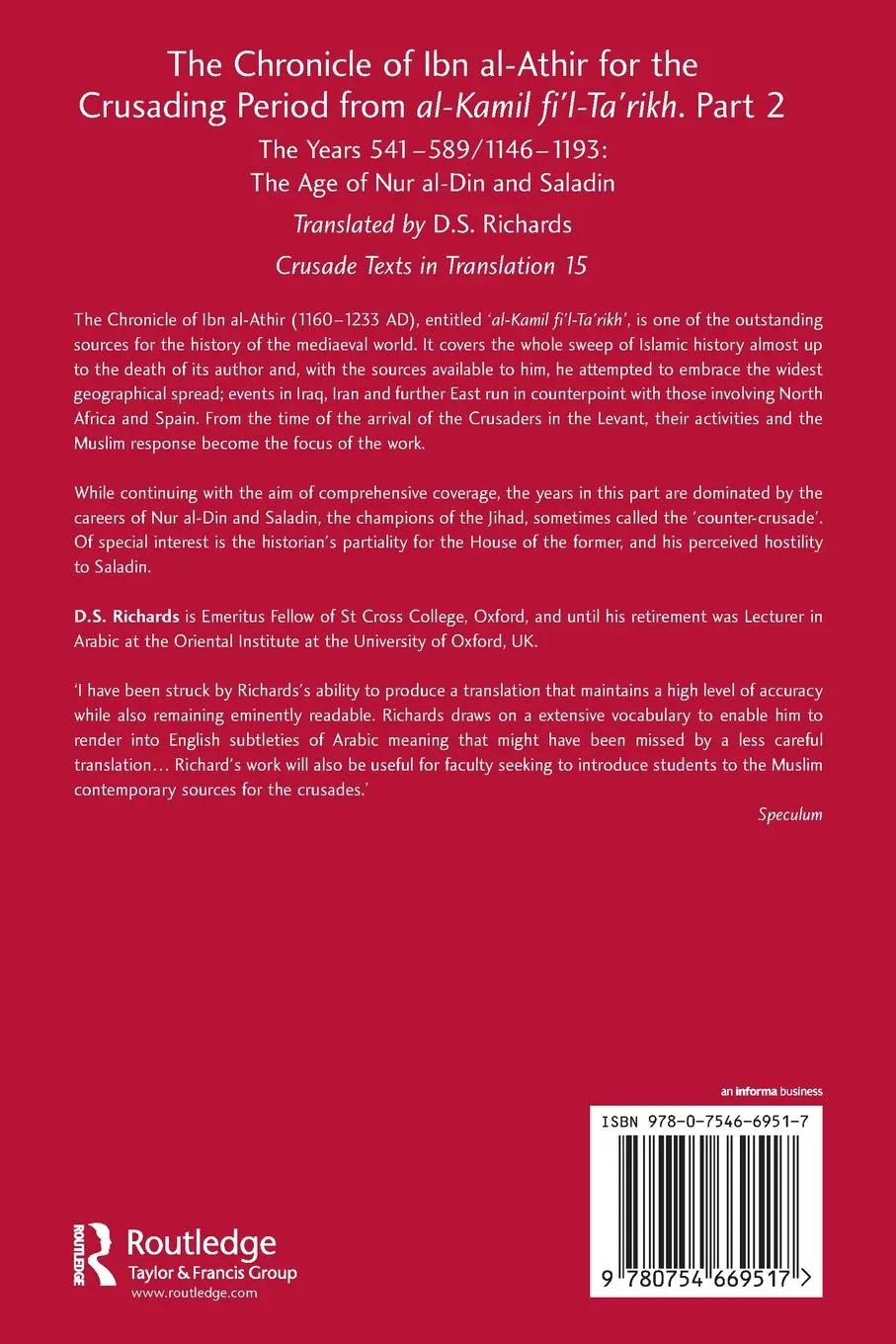 Rückseite: 9780754669517 | The Chronicle of Ibn al-Athir for the Crusading Period from...