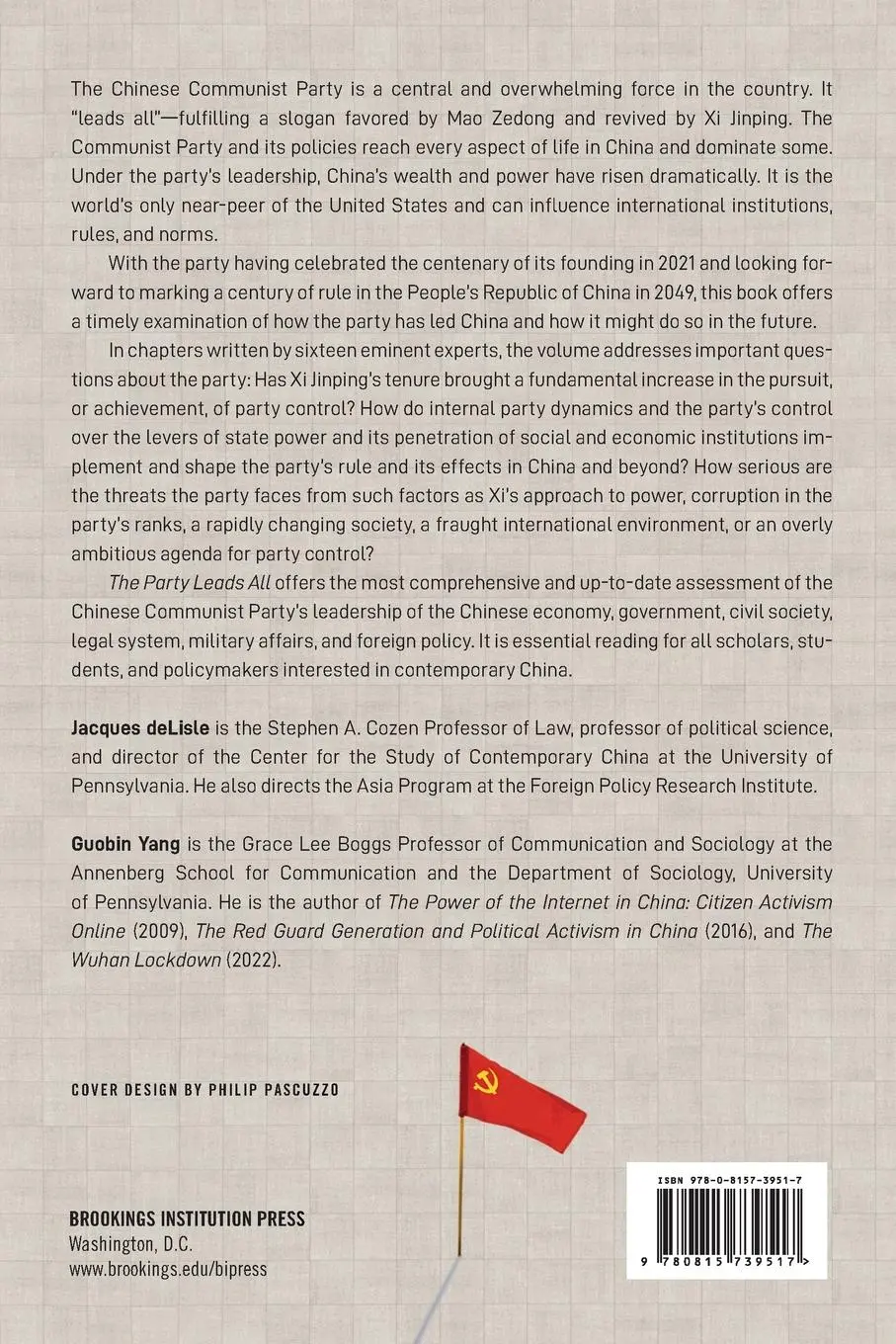 Rückseite: 9780815739517 | The Party Leads All | The Evolving Role of the Chinese Communist Party