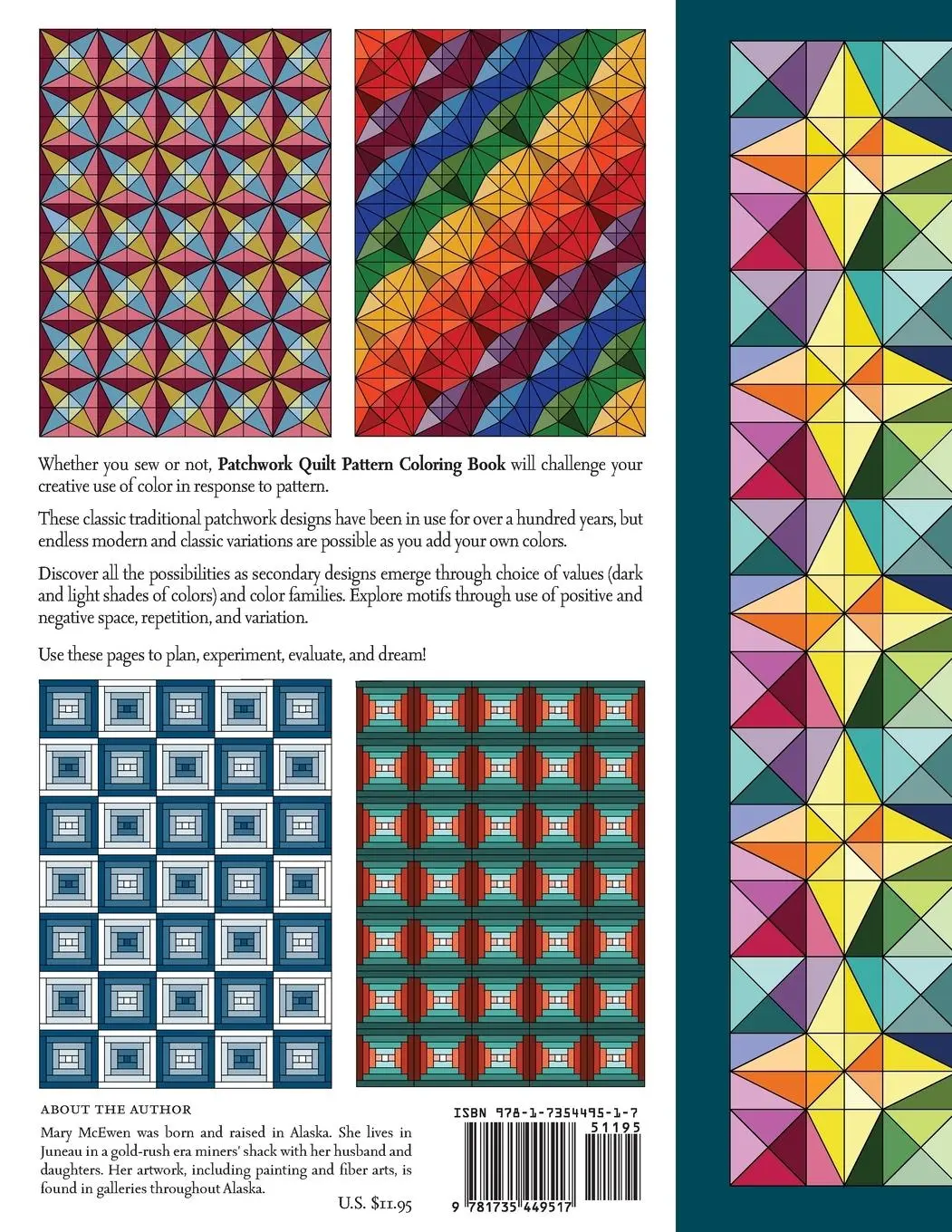 Rückseite: 9781735449517 | Patchwork Quilt Pattern Coloring Book | Mary K McEwen | Taschenbuch
