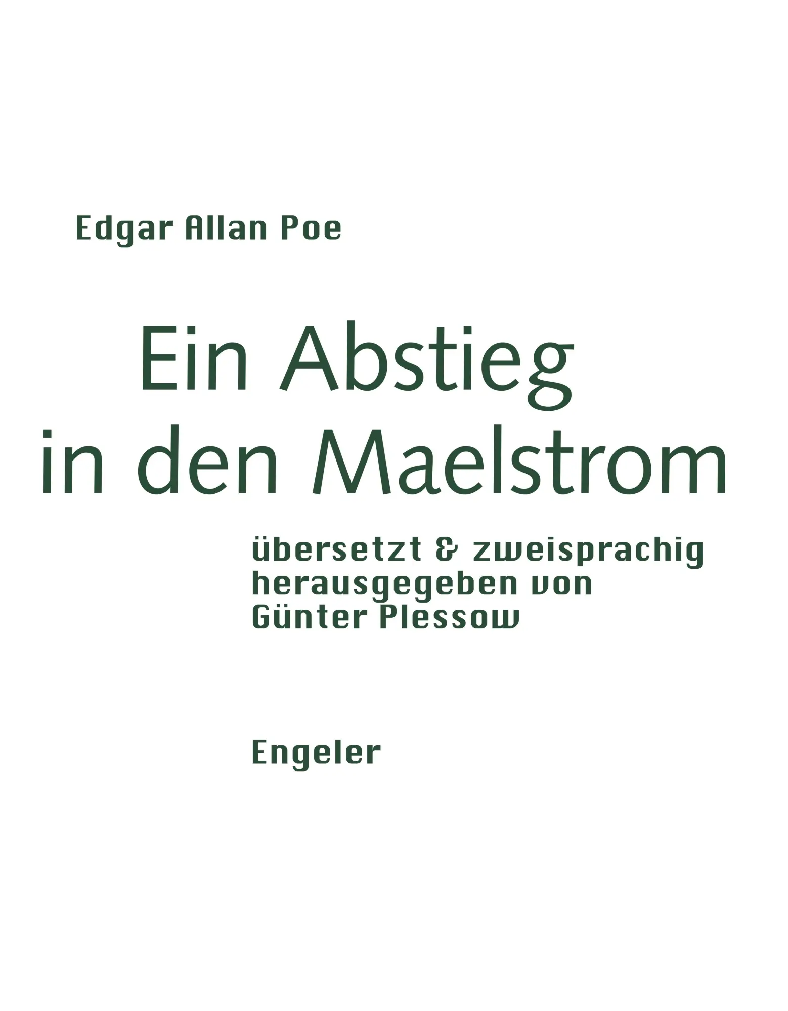 Cover: 9783907369517 | Ein Abstieg in den Maelstrom | Edgar Allan Poe | Taschenbuch | 110 S.