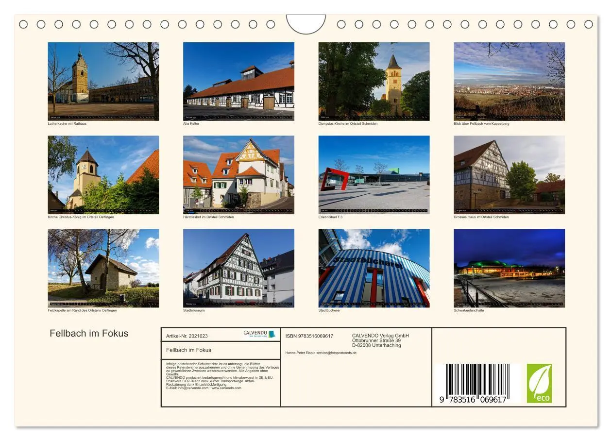 Bild: 9783516069617 | Fellbach im Fokus (Wandkalender 2026 DIN A4 quer), CALVENDO...