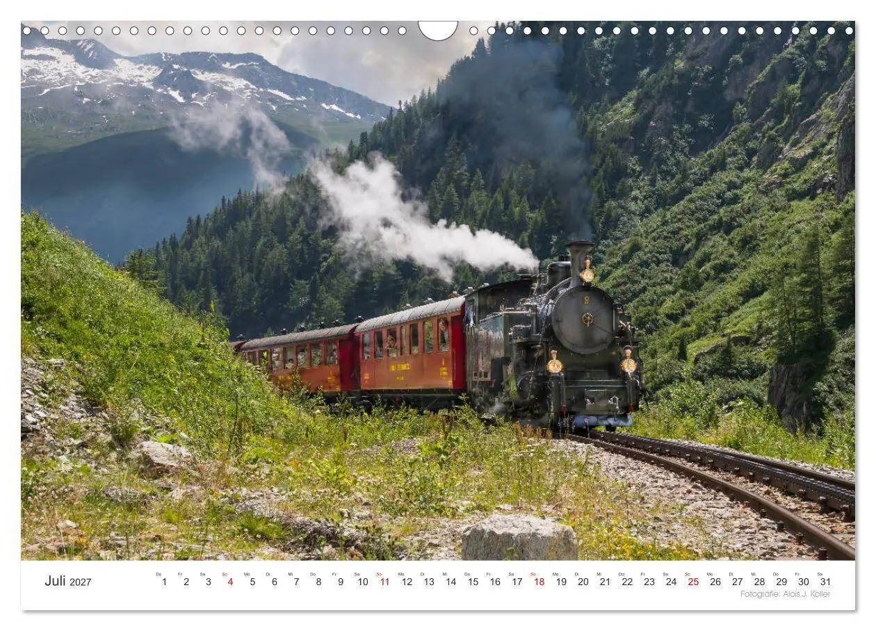 Bild: 9783569849617 | Mit Dampf am Furkapass (Wandkalender 2027 DIN A3 quer), CALVENDO...