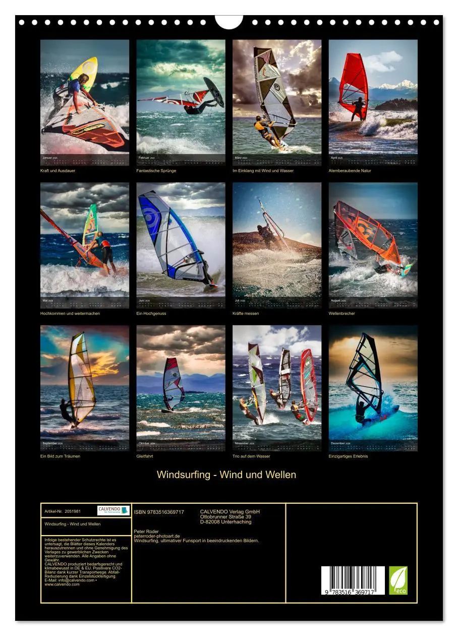 Bild: 9783516369717 | Windsurfing - Wind und Wellen (Wandkalender 2026 DIN A3 hoch),...