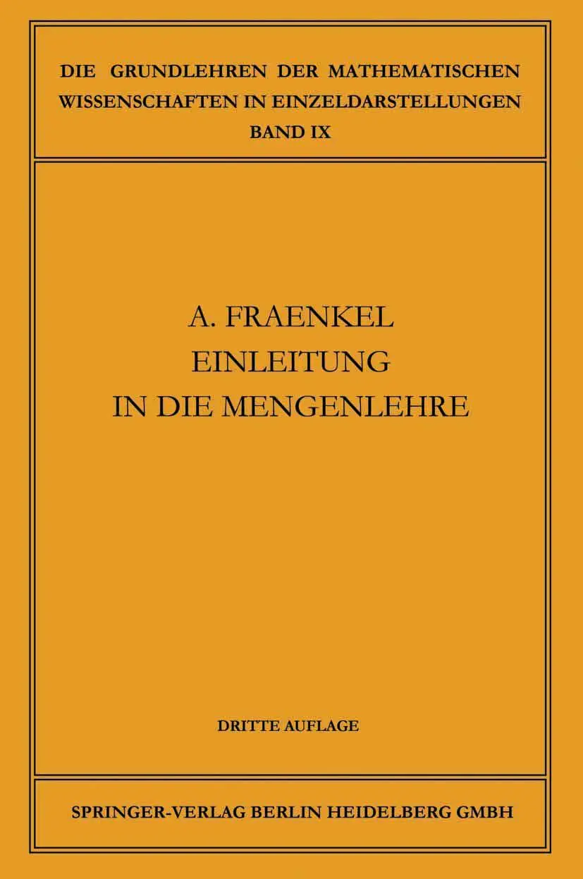 Cover: 9783662419717 | Einleitung in die Mengenlehre | Abraham Adolf Fraenkel | Taschenbuch